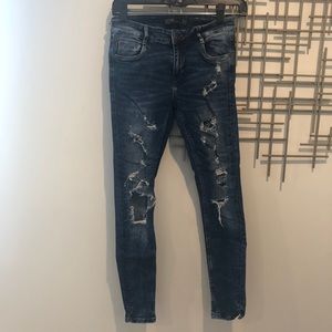 Zara Stretch Distressed Denim Skinnies - Size 26